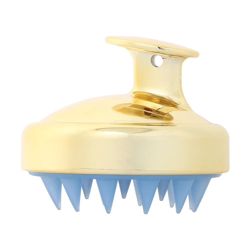 

Best Selling Hair Massager Shampoo Brush Head Scrub Scalp Brushes for Pet Dog Bathing Silicone Salon Home Shower Hair Brush, White/gold