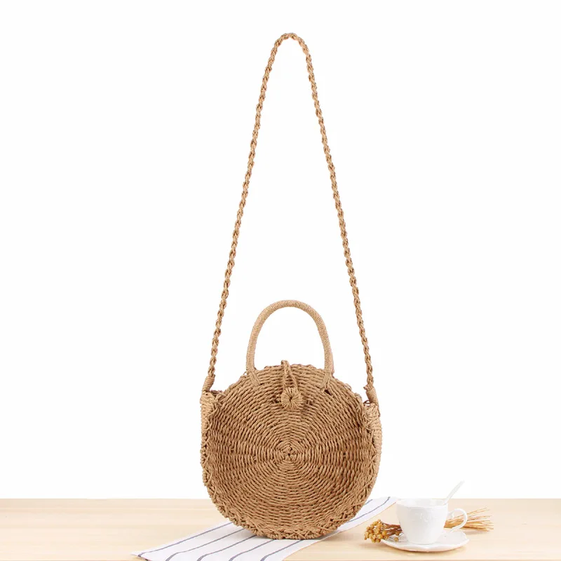 

BM9370 Manufactory handmade raffia straw clutch bag ladies handbag, good quality corn round braided clutch shopping paper bag