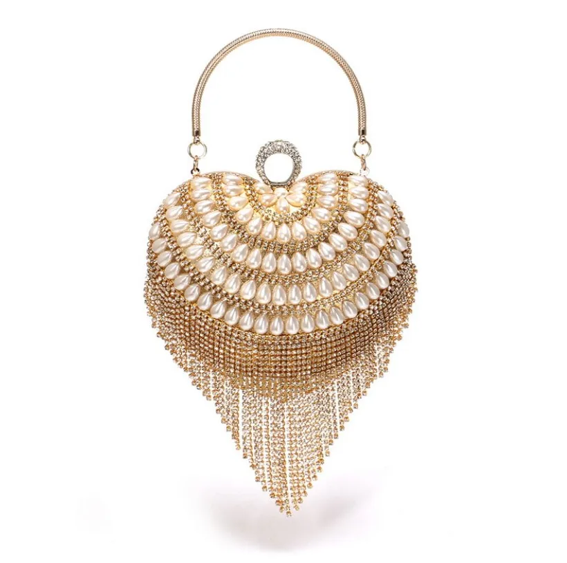 

Amazon Hot Selling Pearl Rhinestone Evening clutch Bags for woman lady