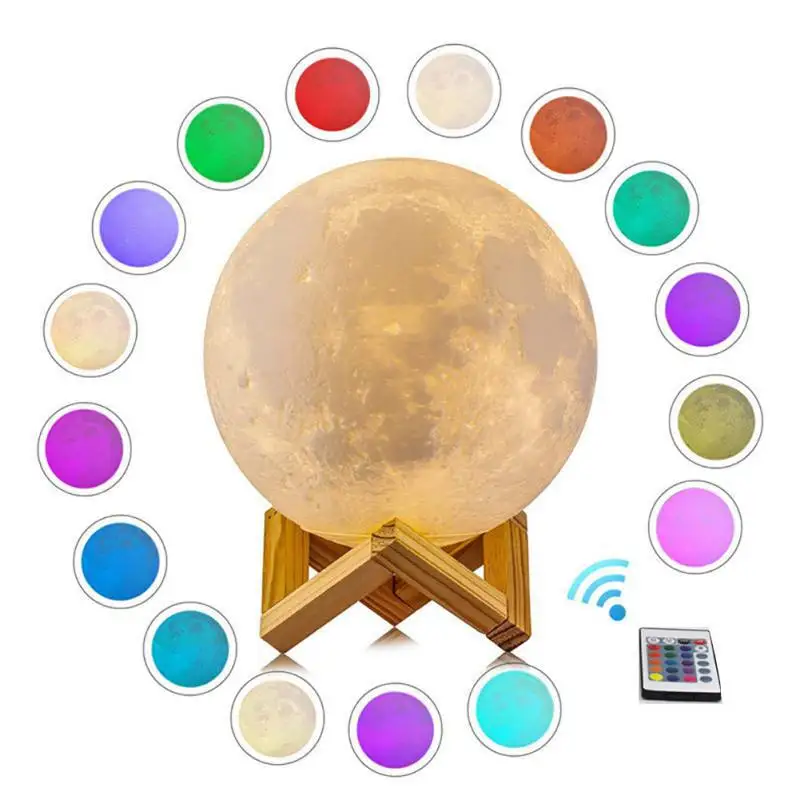 
Touch Table Desk Lamp Changing Lights Led 3D Night Moon lamp with Acrylic ball & ABS Base & USB Charger Moon Light 