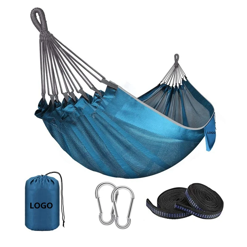 

Portable Hammock Hiking Travel Backpacking Nylon Hammock Swing Camping Hammocks, Blue