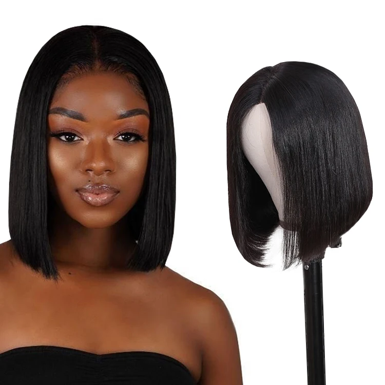 

Bob Human Hair Lace Front Wigs,Cambodian Cuticle Aligned Raw Virgin Hair