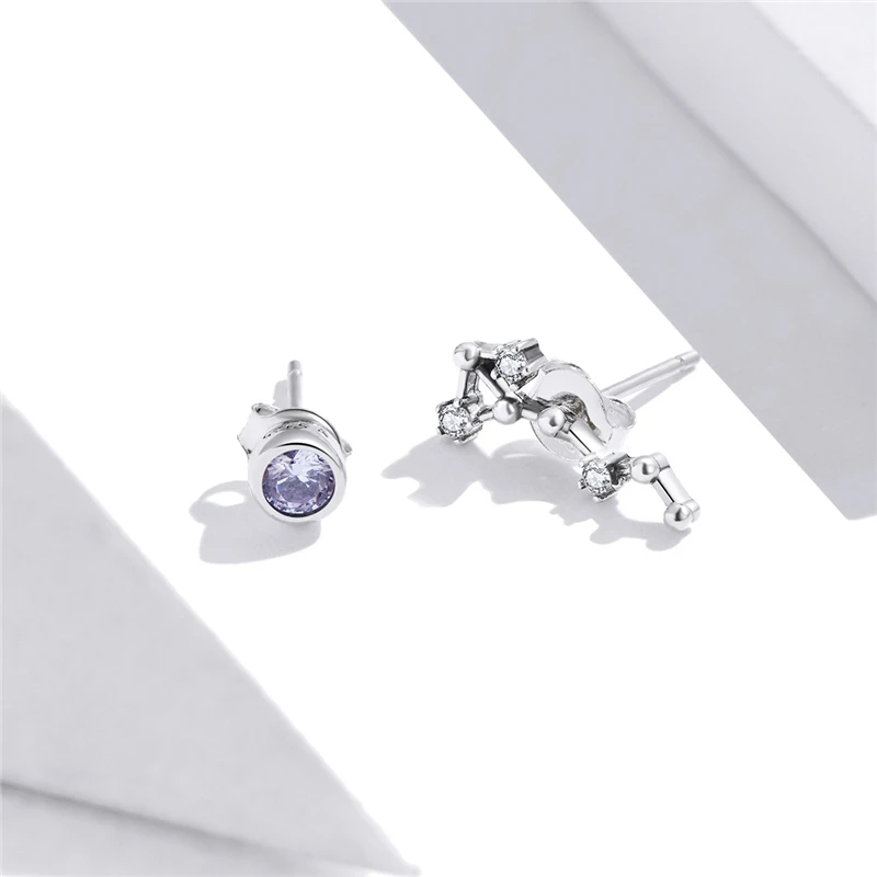 

Real 925 Sterling Silver Scorpio Stud Earrings for Women Jewelry