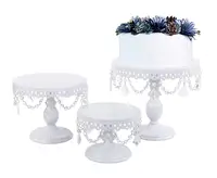 

wholesale multipurpose European style crystal beads party decorative cup cake holder metal set crystal wedding cake stand
