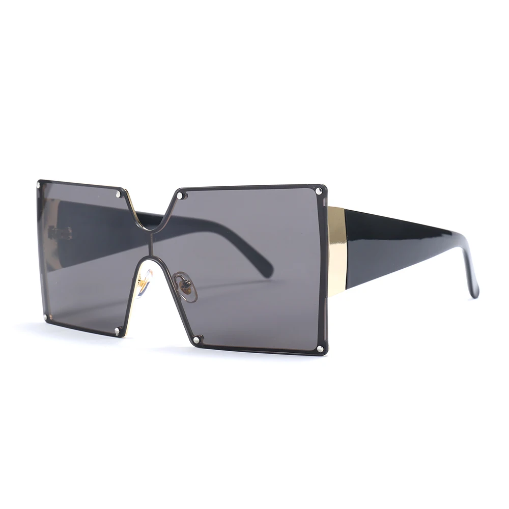 

Oversized Shades Women Sun Glasses Fashion Newest Sunglasses 2021 Custom Trendy Square Rimless Gradient Unisex NO LOGO PC CN;ZHE