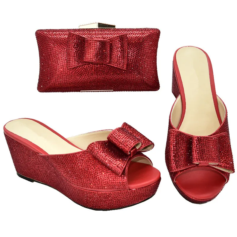 

Fashion Italy High Heels Women Wedding Shoes Summer Slippers Italian Lady Shoes with Matching Bags Shoes and Bag Set for Party, Gold,blue,silver,orange,pink,red,yellow