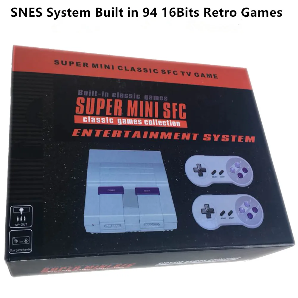 Built in 94 multi-game 16Bits Retro TV classic SNES decks