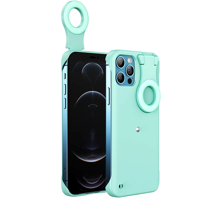 

hot sell Ring Light Phone Case selfie ring light phone case For iPhone XR XS 11 pro 12 pro max phone case with ring light, As picture show