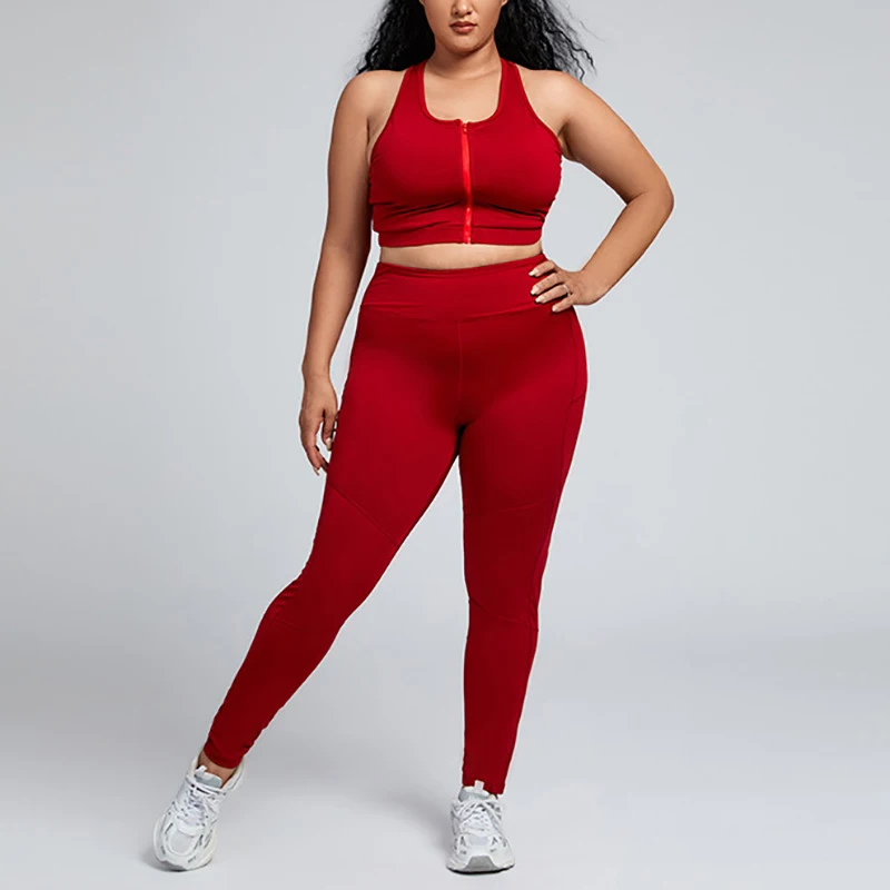

summer new arrival 4xl 3xl activewear plus size women's plus size two piece sets high quality sportswear compression leggings