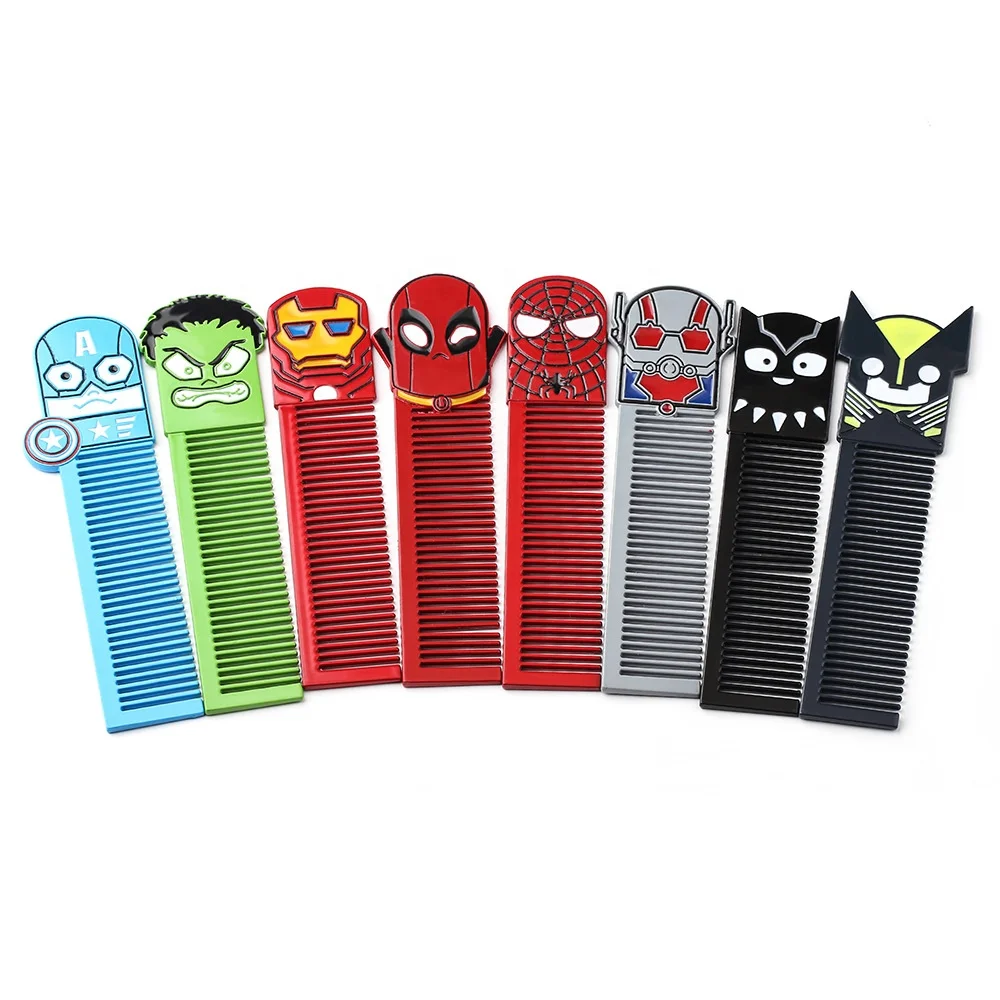 

New Arriving Cartoon Design The Avengers Metal Travel Comb Iron Man/ Hulk /Spider-Man Makeup Comb Gift Item