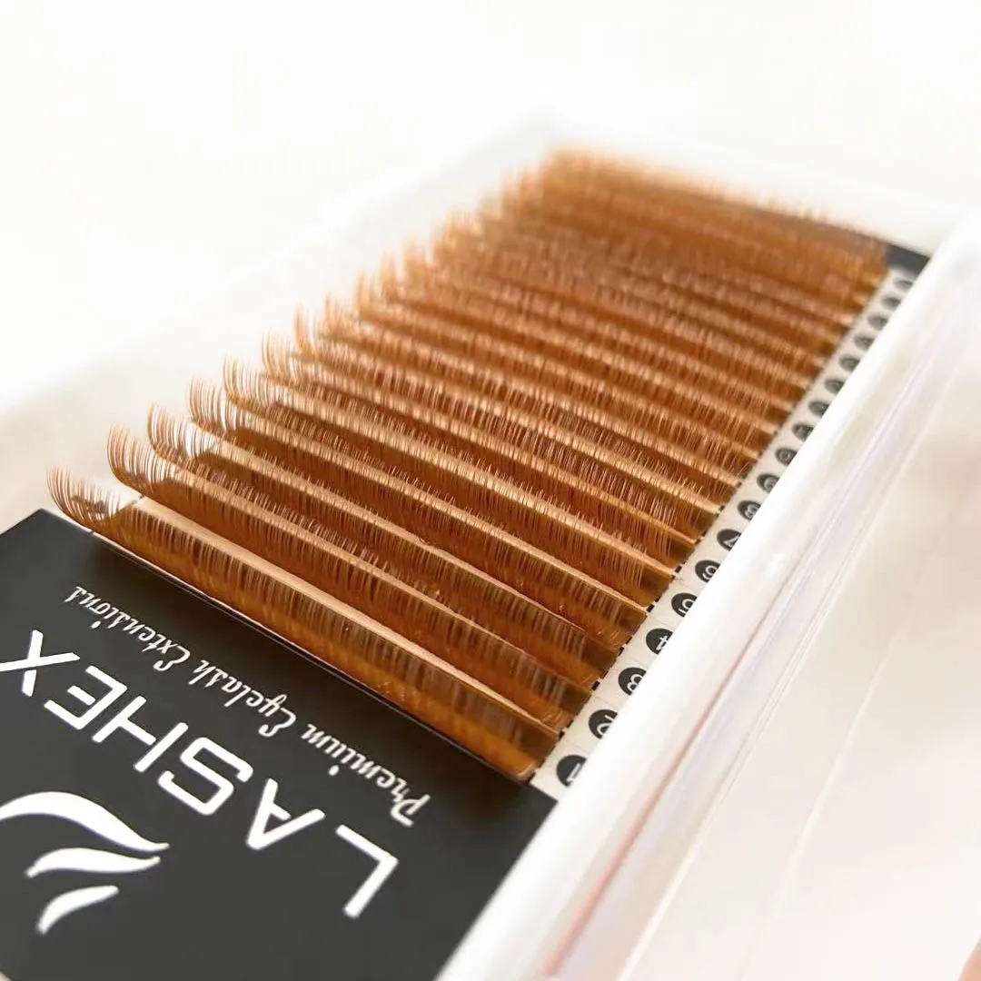 

Lashex Light Brown Lash 0.03 Cashmere Lash Brown Color Eyelash Individual Lash Extension for Eye makeup