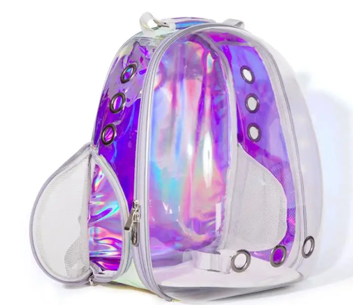 

2020 New Pet Carrier Backpack Laser PVC Space Capsule Bubble Transparent Cat Travel Bag In Stock airline approved, Four