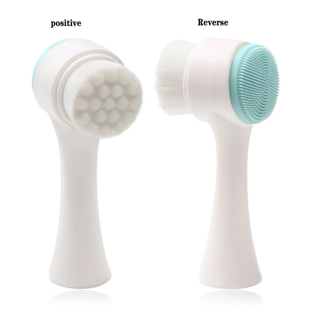 

Portable Double Side Silicone Facial Cleanser Wash Brush Blackhead Removal Face Cleaning Massage Face Wash Product