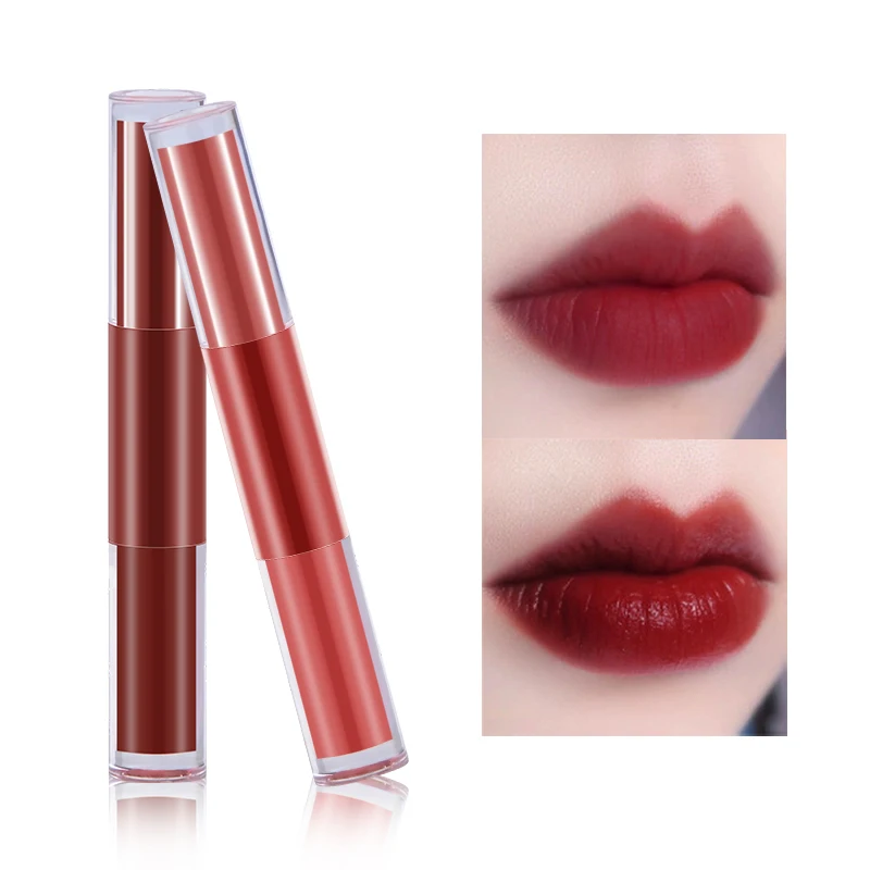 

wholesale two-in-one velvet lip bite 12color Two-headed matte lip gloss lipstick for a long-lasting