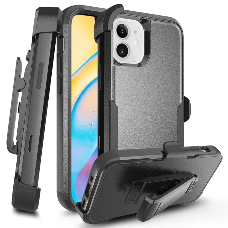 

360 degree tpu pc sturdy anti scratch belt clip phone back case cover for iphone 11