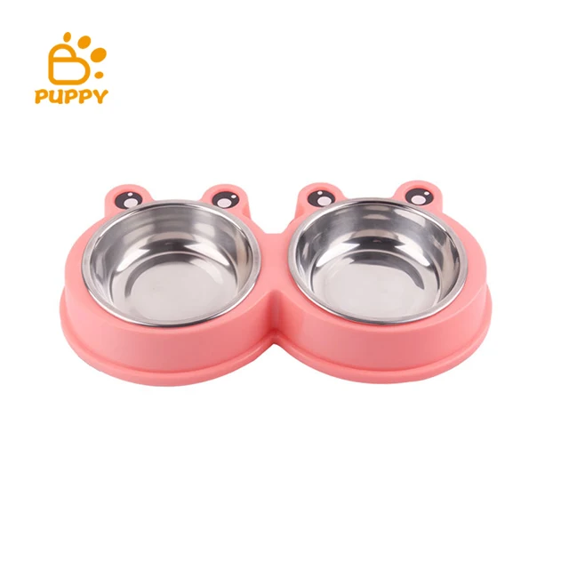 

Candy Color Stainless Steel Double Pet Bowls Pet Cat Dog Puppy Food Water Bowl, Red, green, blue