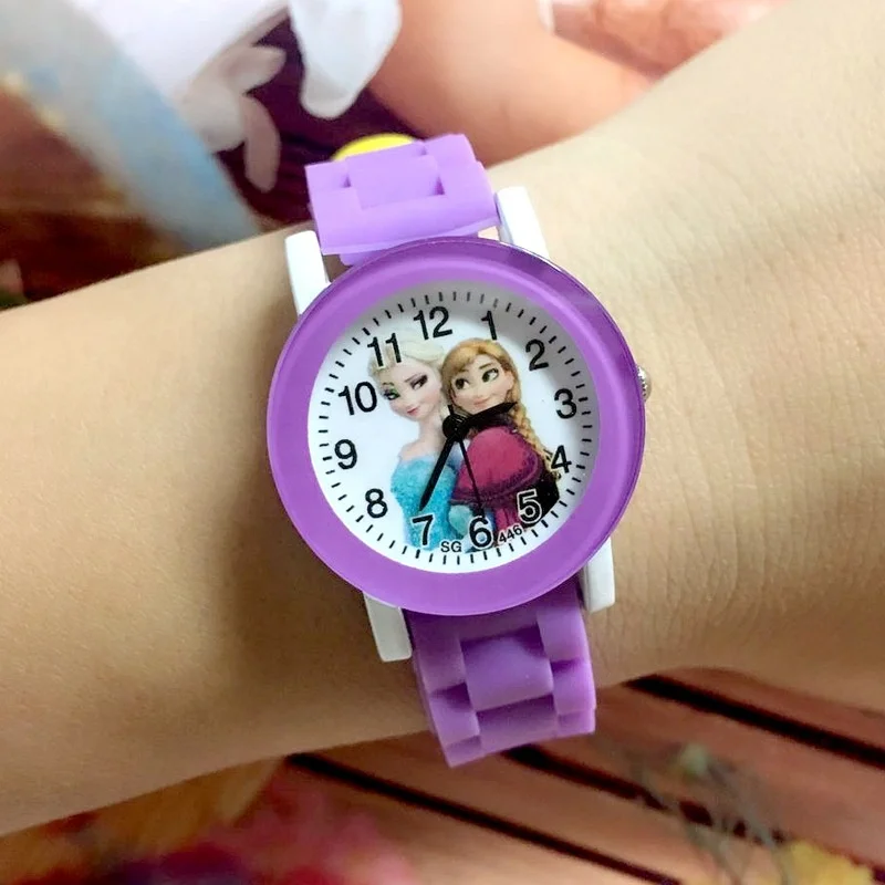 

New Cartoon Kids Watch Elsa Anna Sport Watches Silicone Strap Quartz Student Wristwatch SW113