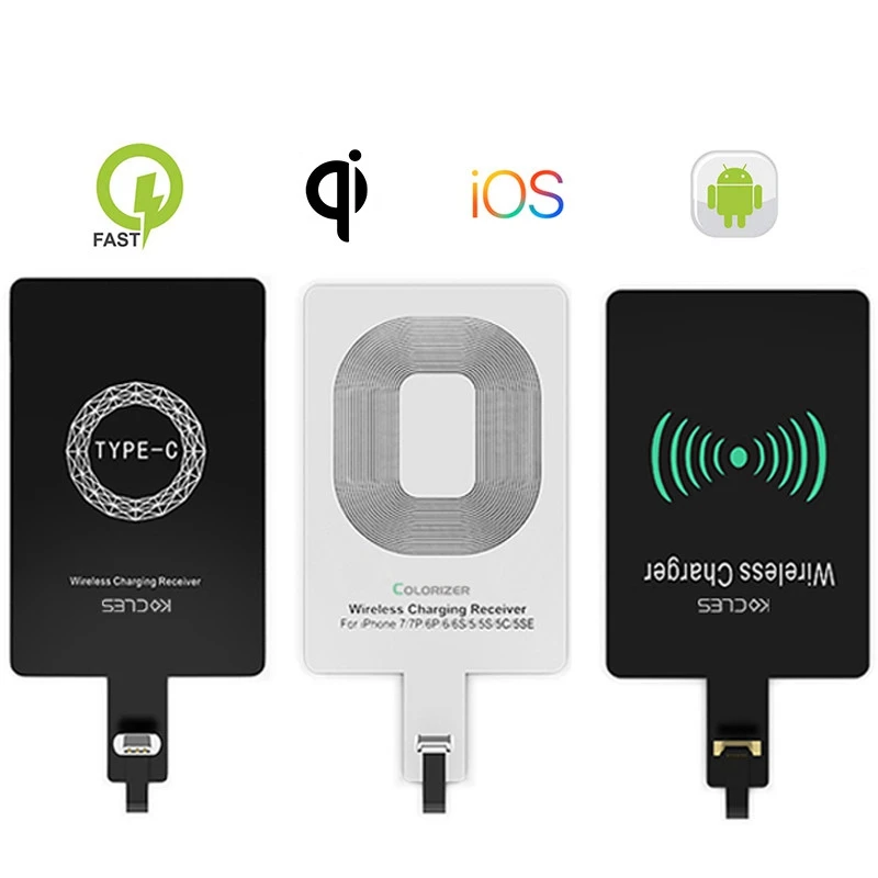 

High Quality Compatible Coil Fast Charging Qi Wireless Charger Receiver Charging Adapter Receptor Receiver for Mobile Phone