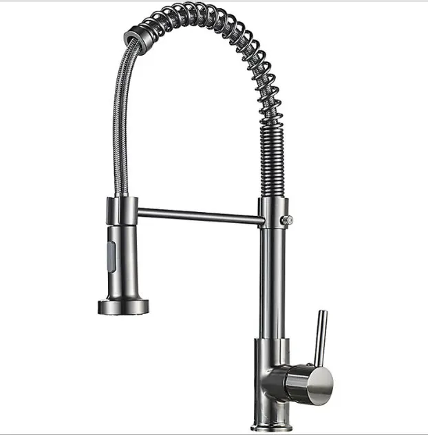 

Holmine Contemporary Kitchen Designs Pull Out Sprayer Brushed Gold High Top Deck Kitchen Faucet