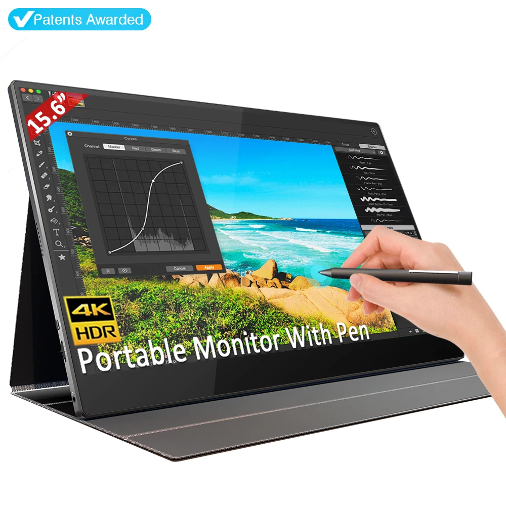 

Sibolan 15.6 inch Touch Scree 4k portable gaming monitors for ps5 oem 4k monitor oem portable monitor manufacturer stylus pen
