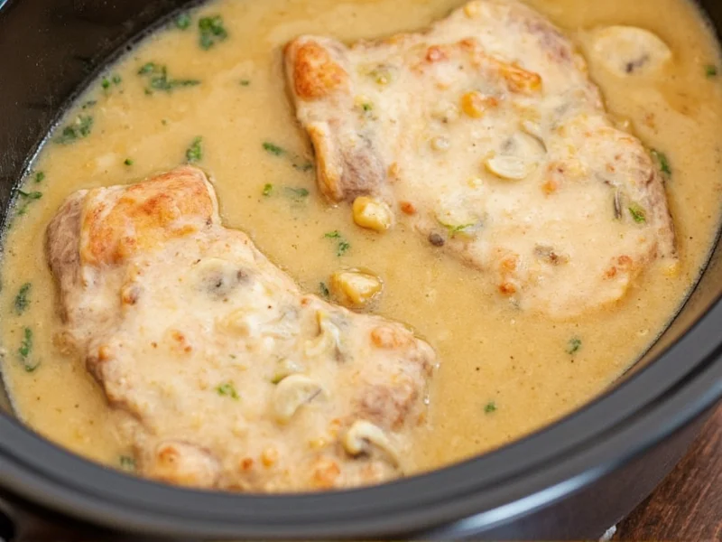 Perfect Slow Cooker Pork Chops with Mushroom Soup