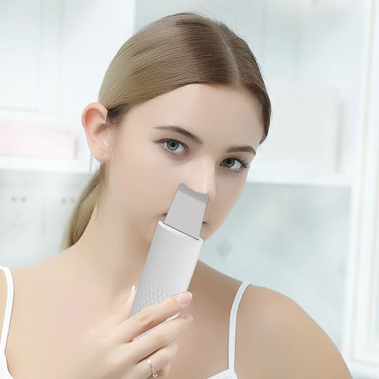 

Professional Ultrasonic Facial Skin Scrubber Ion Deep Face Cleaning Peeling Rechargeable Skin Care Device Beauty Instrument, White,pink,blue