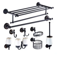 

Hotel Vintage Brass In-wall Matte Black ORB Bathroom Accessory Set
