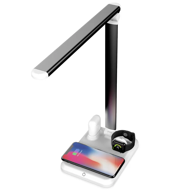 

Functional Wireless Charger Dock Rotation Table Lamp Design Charging For Iphone For Airpods And Smart Watch Fast Charging Holder