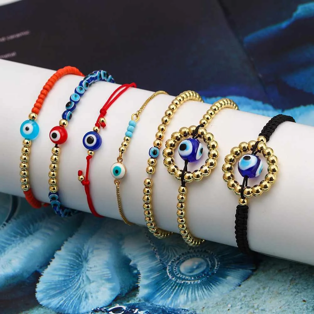 

2021 Hot Bracelet Female European And American Simple Demon Eye Bracelet Amazon Student Blue Eye Jewelry, Picture shows