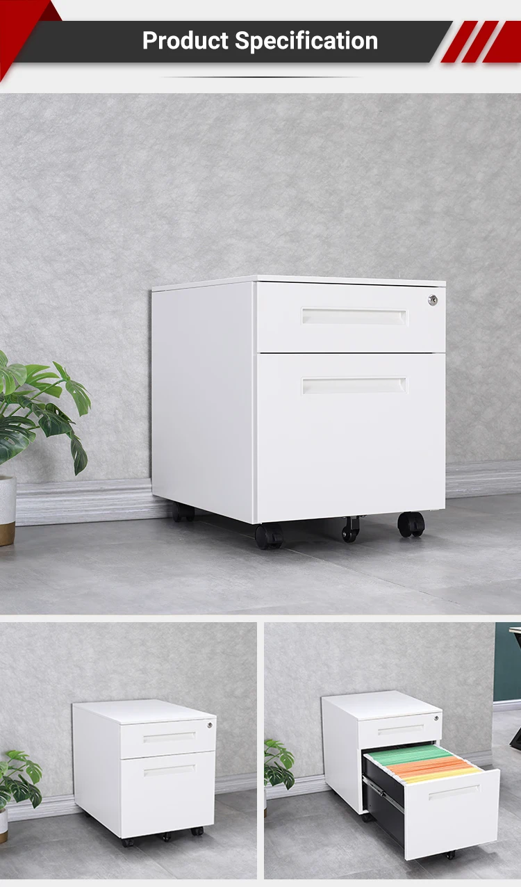 Modern European Office Furniture Under Desk Bedside White Mini 2 Drawer
