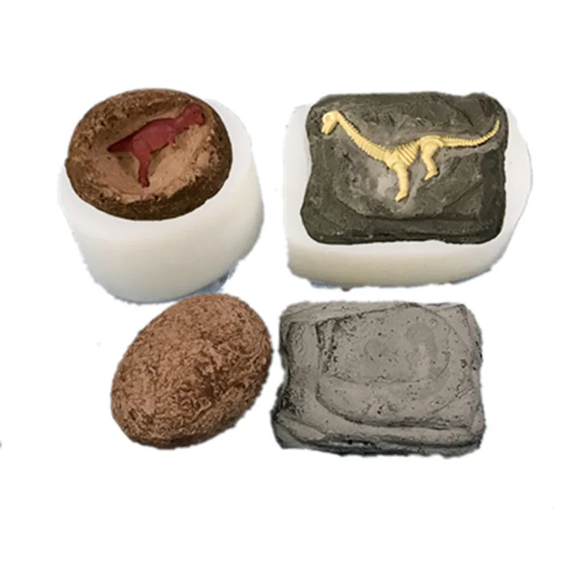 

1170 3D Dinosaur Egg Skeleton Fossil Specimen Gypsum Decoration Silicone Mold DIY Epoxy Blind Box Aromatherapy Resin Mold, White