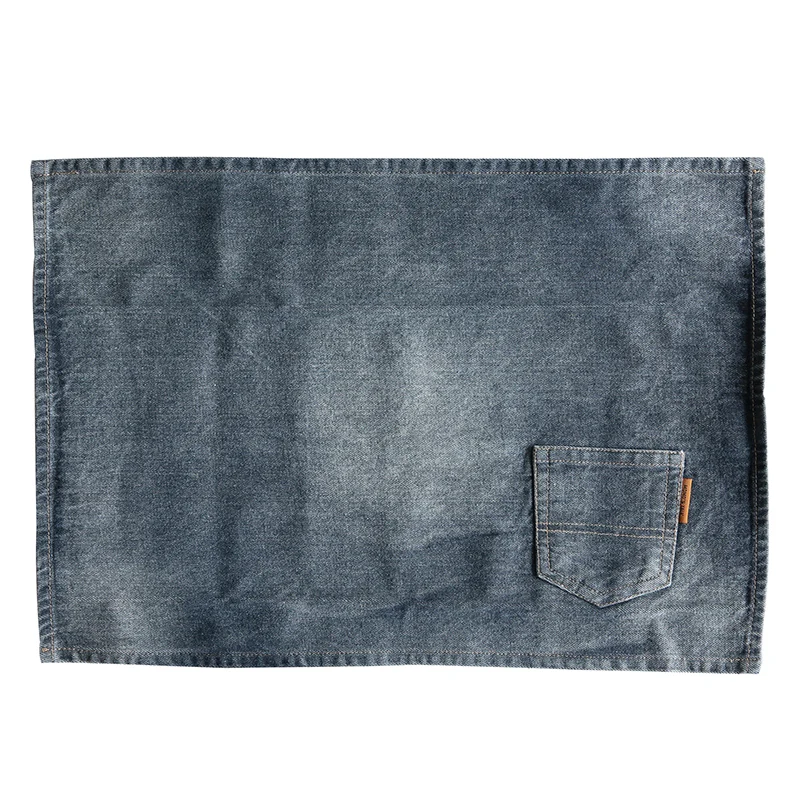 
cotton jean heating table mats sets handmade dinner desk mat 38cm for dining room with runner & pads table silicone placemat 