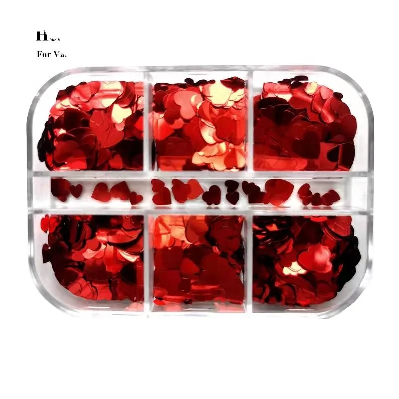 

Popular Valentines Gift Heart and Love Sequin Red heart for Nail decoration