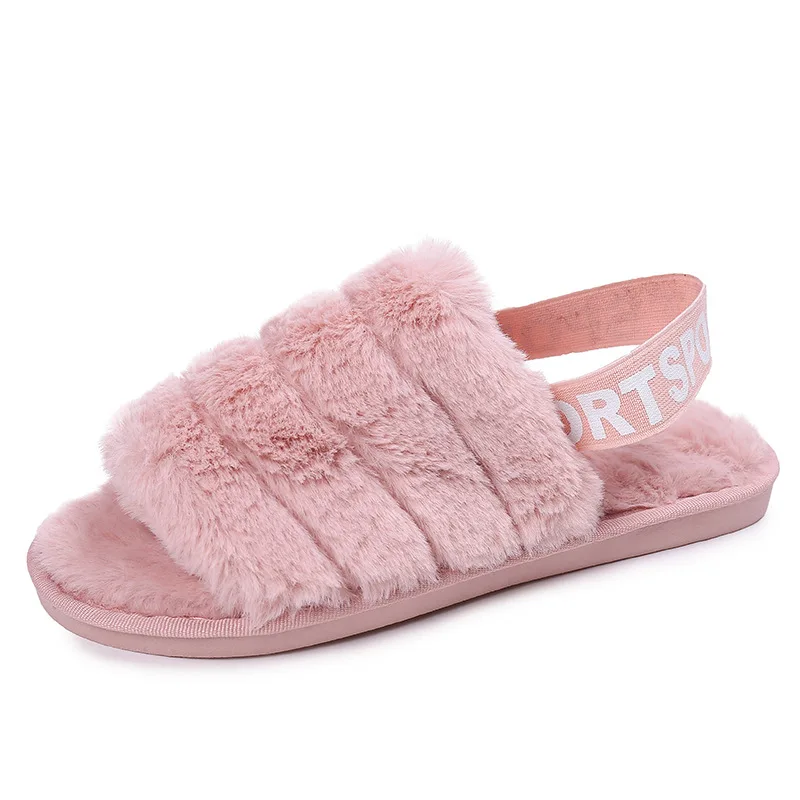 

2020 New Arrival Winter Indoor House Women's Slipper Warm Sneaker Slipper Wholesale Fur Slippers And Bag Set, Customized color