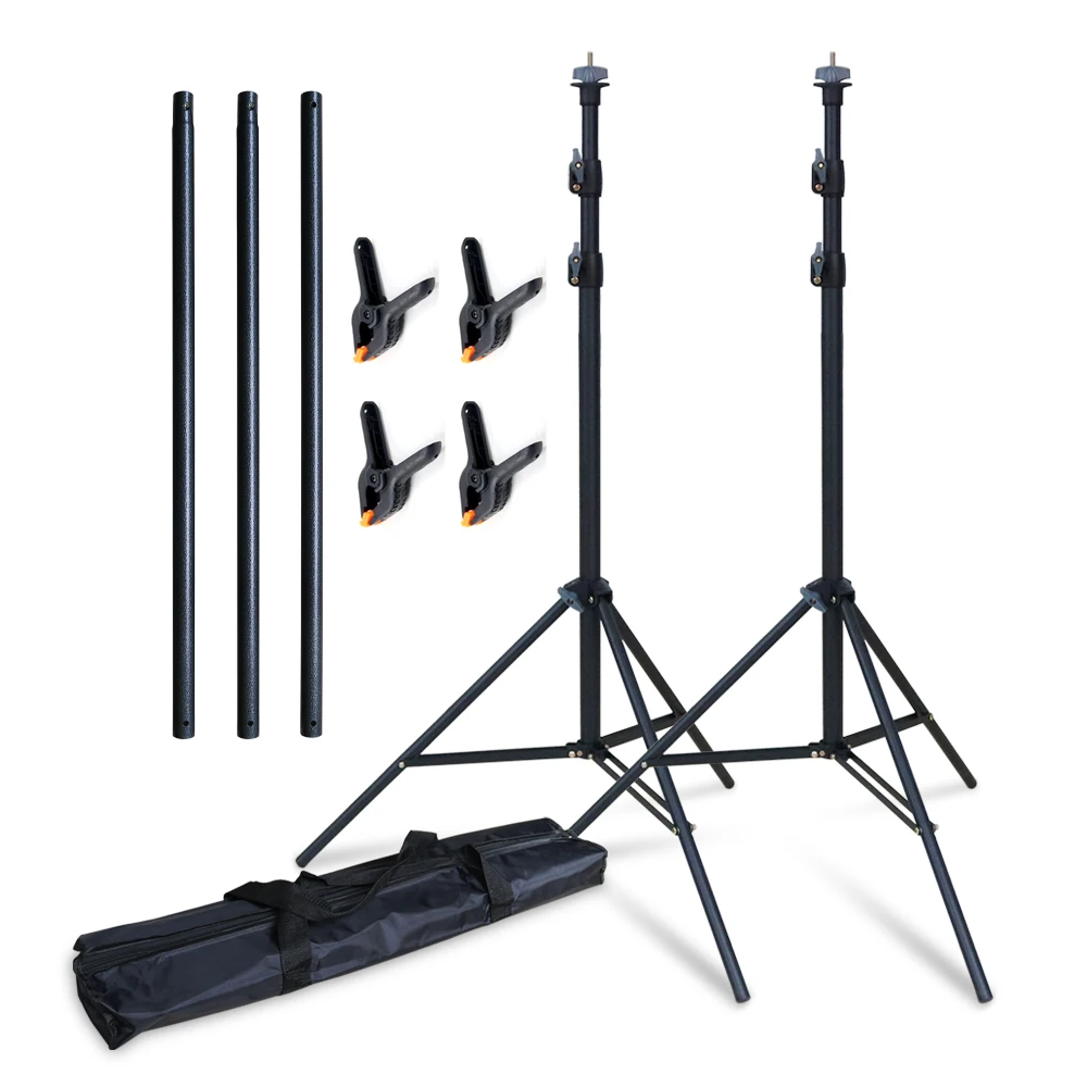 

Xintan 2.0x2.3m Backdrop Support Photo Video Studio Adjustable Background Backdrop Support System Stand, Black
