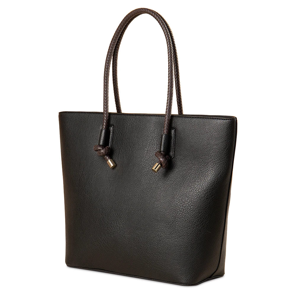 

wholesale real Vegan leather Female Customization Shopping Bags Women Handbags Ladies bags luxury handbags for women, Black