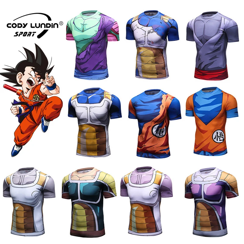 

Marvel Japanese Anime Dragon Ball Z Super Saiyan Cute Kid Goku 3D DBZ T Shirts Compression Fitness Tee Shirts