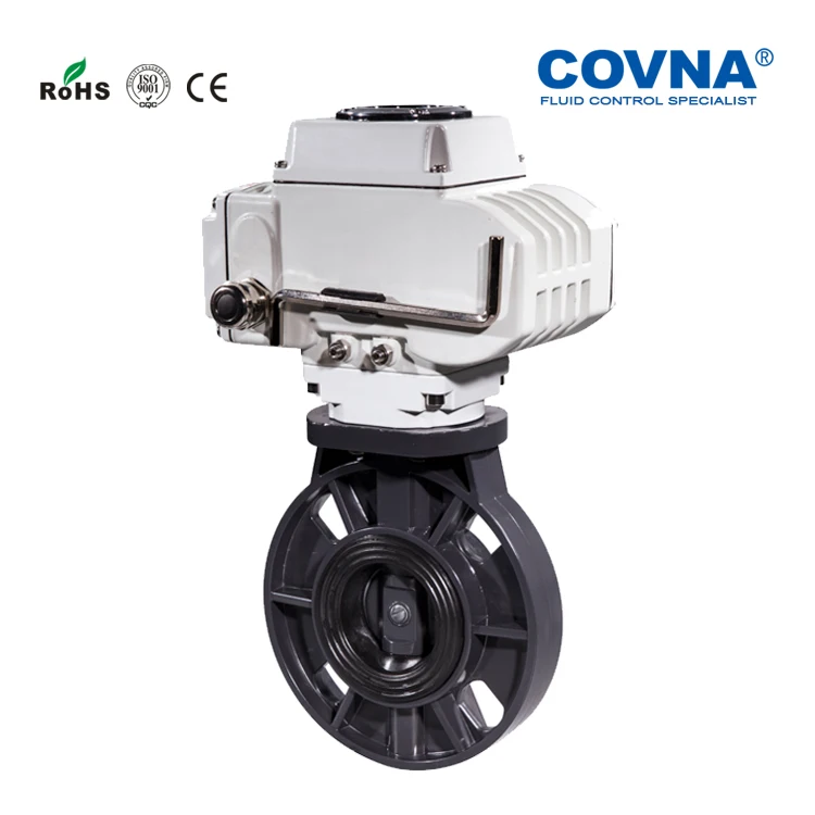 Covna Actuator Valves 4/6/8 Inch 2" Dn40 12v Upvc Pvc Plastic Electric