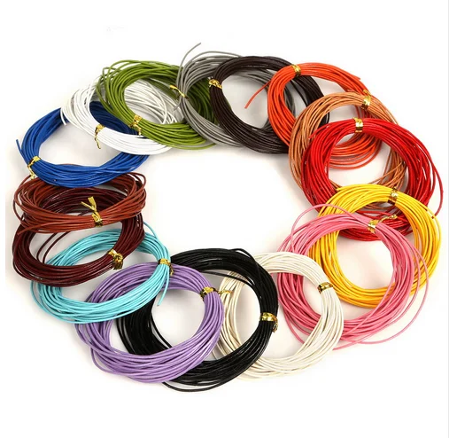 

100Yard/Bundle 1.5MM 2020 New Genuine Cow Leather Round Thong Cord DIY Bracelet Findings Rope String For Jewelry Making