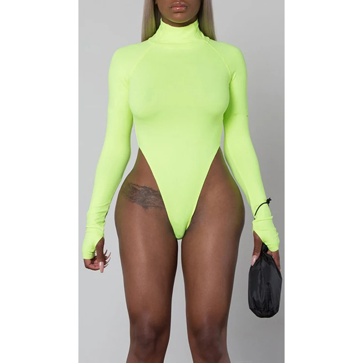 

2019 Sexy Women Clothing Print Long Sleeve Bodysuit Bodysuits