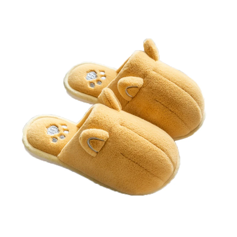 

Winter Cotton Indoor Home Women and Man Shoes Cute Cartoon Warmth Couple Furry Cat Slippers, 5 colors