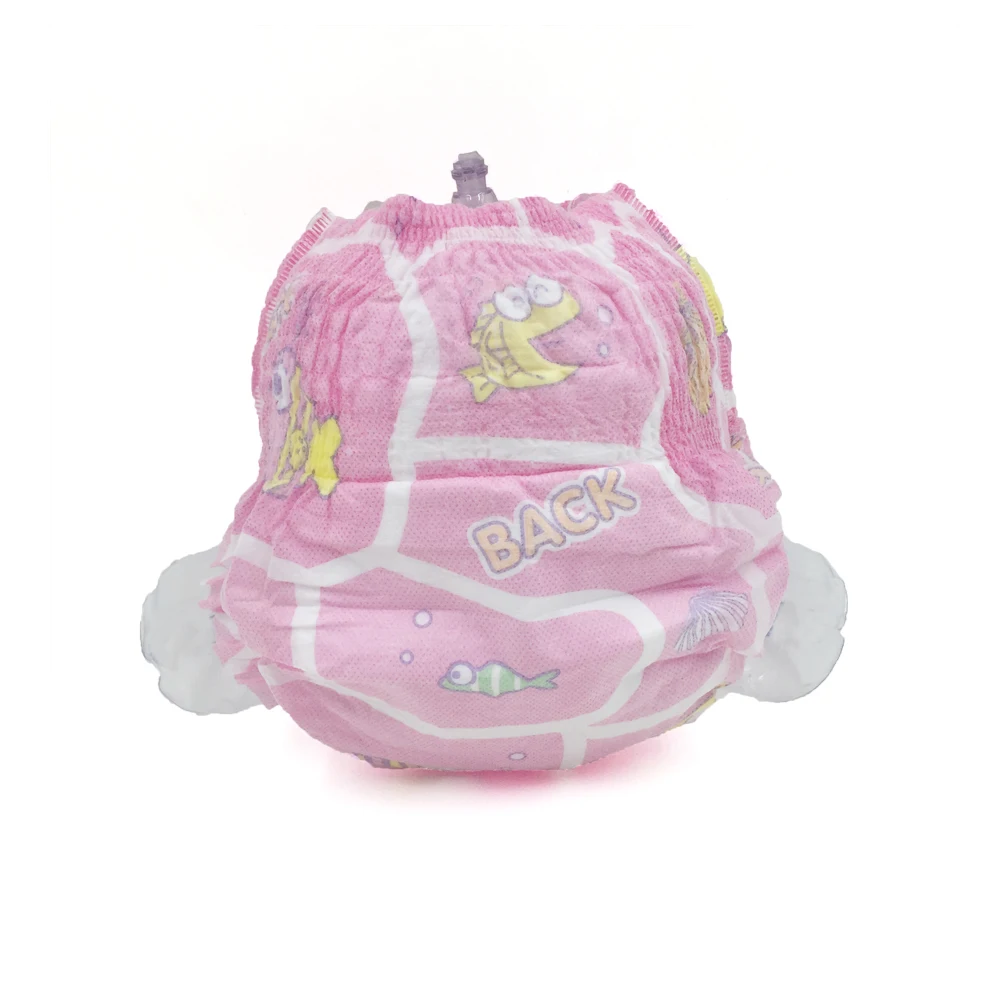 

easy to wear off cute carton printed clothlike baby swim daper pants, Blue