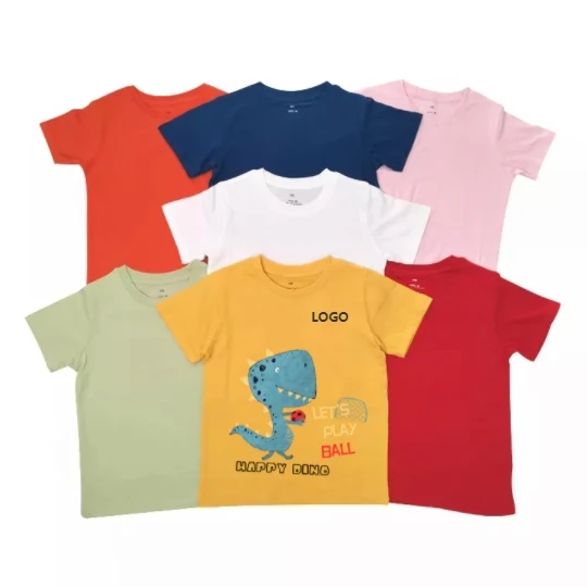 

Girls Children Cotton Clothes 7 Color Blank Customized Pink T-Shirt Plain Tshirts Kids T Shirt Logo Cartoon Custom Print Tshirt