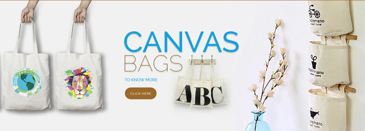 Custom Canvas Tote Shopping Bag With Custom Printed Logo
