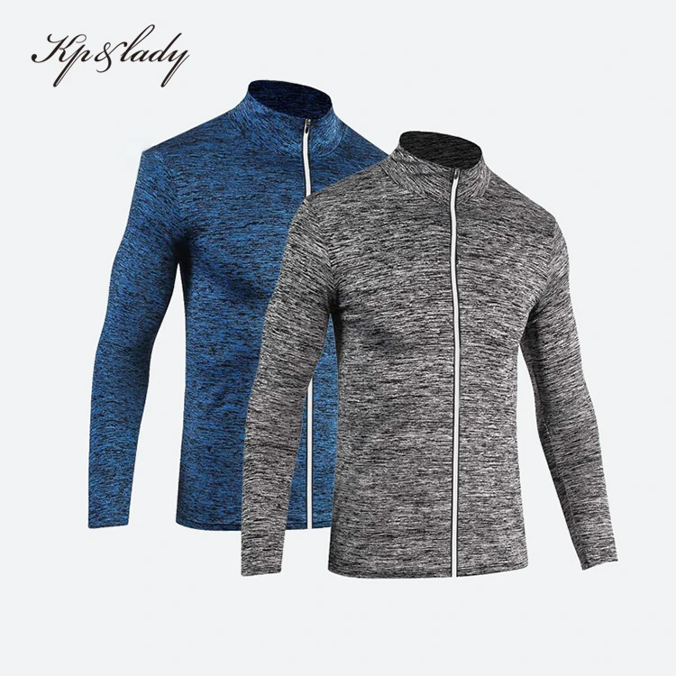 

85% Nylon 15% Spandex Fashion Long Sleeve Men Gym Sports Full Zip Jacket for Bike