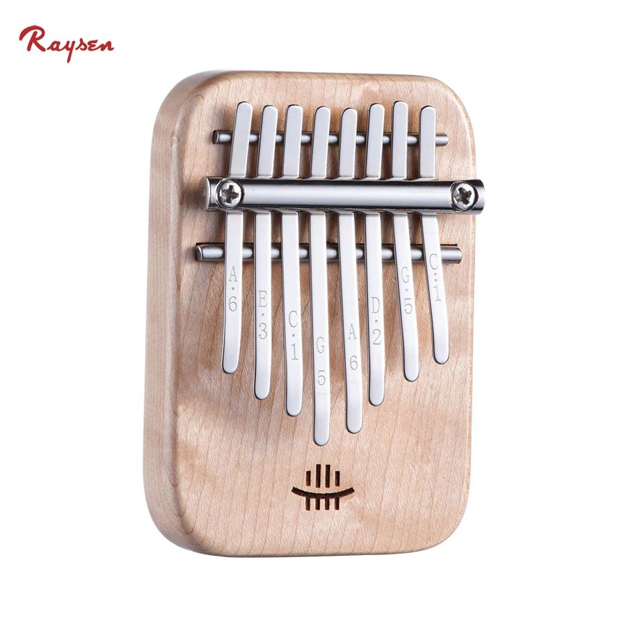 

Hotsale maple 8 notes mini kalimba pocket thumb piano musical instrument, Natural