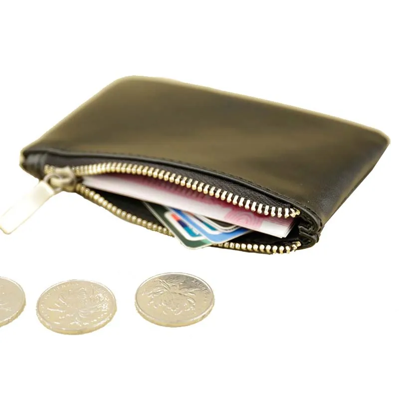 

Mini Men Genuine Leather Wallet Male Card Bag Vintage Retro Short Thin Hand Purse Leather Zipper Coin Purse, Black/coffee