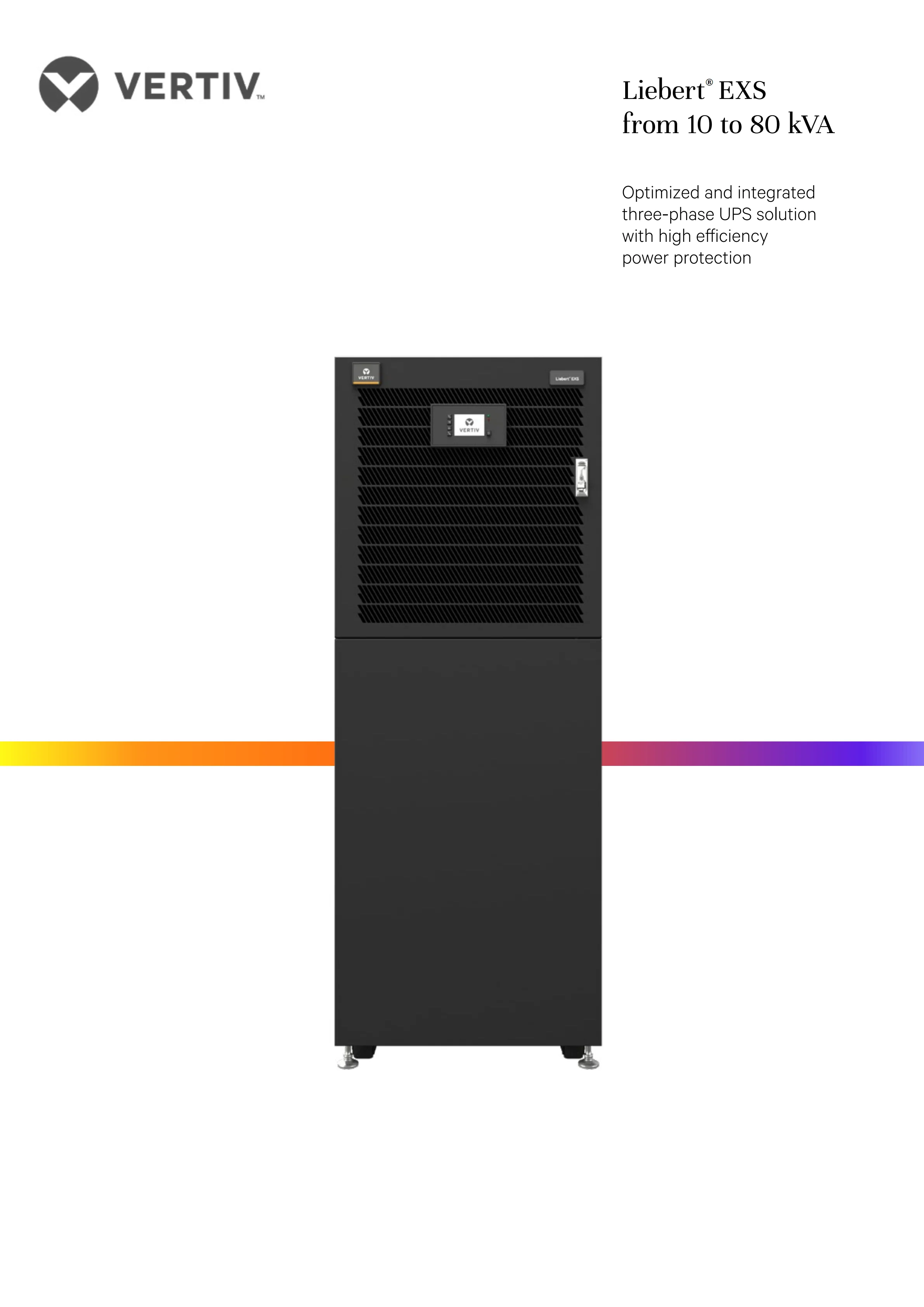 Vertiv Liebert Exs Series Integrated Ups 30kva 40kva 60kva Efficient ...