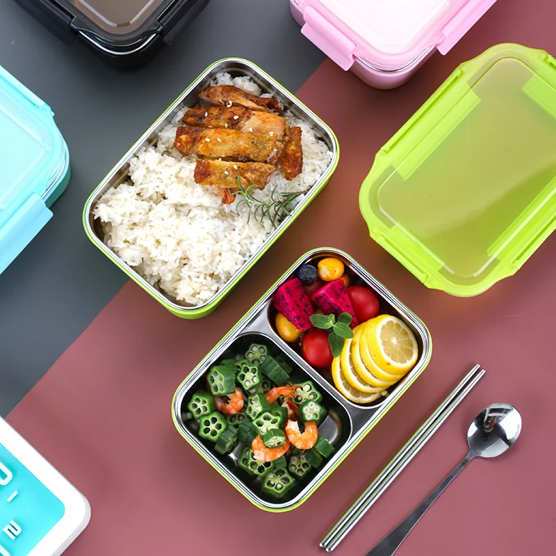 Food Grade Double Layer Large Capacity Stainless Steel Bento Kids Lunch ...