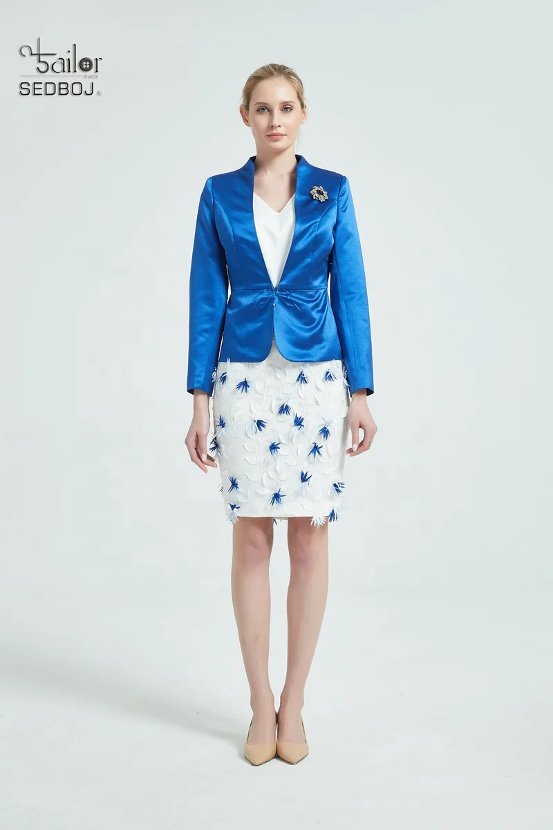 
China tailor mother of bride suits mother of bride dresses blue jacket mother of the bride dresses plus size 